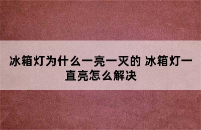 冰箱灯为什么一亮一灭的 冰箱灯一直亮怎么解决